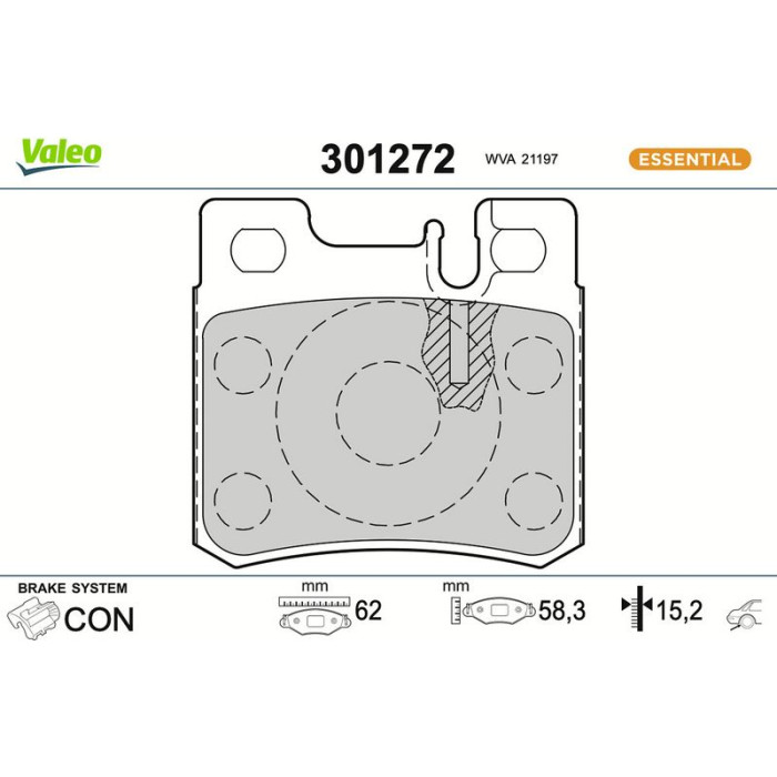 Valeo Bremsbelagsatz 301272 Valeo Bremsbelagsatz 301272
