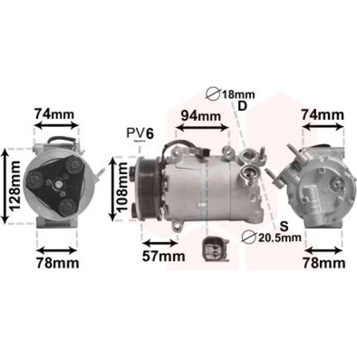1800K450 Van Wezel Klimakompressor 1800K450 1800K450 Van Wezel Klimakompressor 1800K450