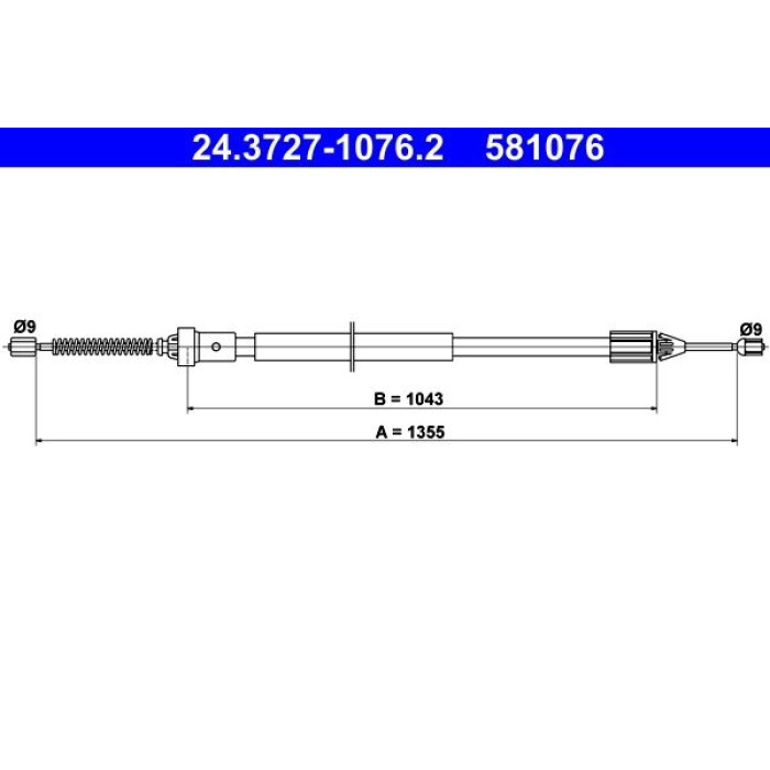 ATE Handbremsseil 24.3727-1076.2 ATE Handbremsseil 24.3727-1076.2