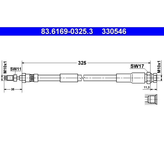 ATE Bremsschlauch 83.6169-0325.3 ATE Bremsschlauch 83.6169-0325.3