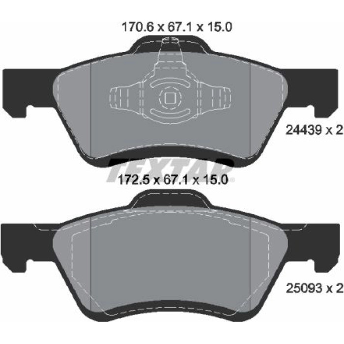 2443901 Textar Bremsbelagsatz 2443901 – mit Scheibenbremsen hinten 2443901 Textar Bremsbelagsatz 2443901 – mit Scheibenbremsen hinten