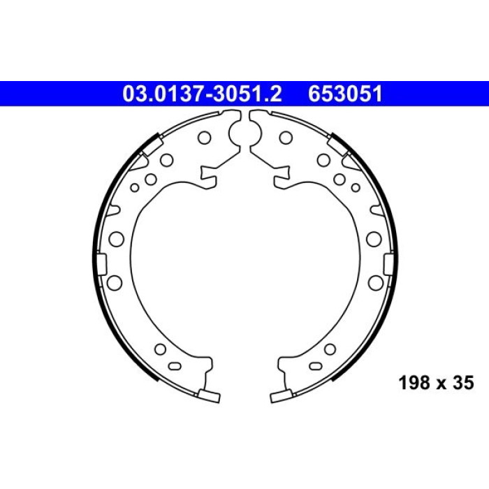 ATE Bremsbackensatz Feststellbremse 03.0137-3051.2 ATE Bremsbackensatz Feststellbremse 03.0137-3051.2