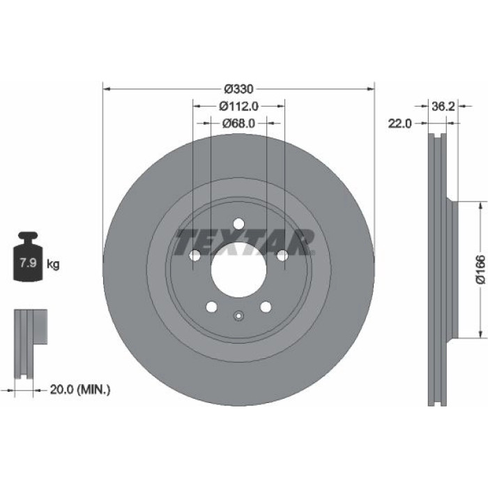 Textar Bremsscheibe 92160303 Textar Bremsscheibe 92160303
