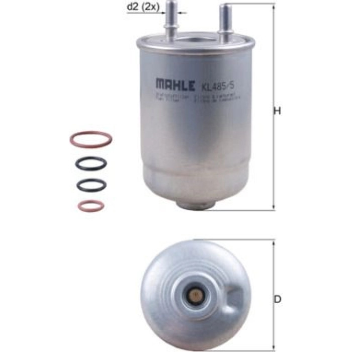 KL 485/5D MAHLE Kraftstofffilter KL 485/5D, Leitungsfilter, Höhe 177,9 mm – u. a. für Renault Megane III Coupé (DZ0/1_), Grandtour (KZ0/1), Schrägheck (BZ0/1_, B3_) – OE Nummer 164009384R - l KL 485/5D MAHLE Kraftstofffilter KL 485/5D, Leitungsfilter, Höhe 177,9 mm – u. a. für Renault Megane III Coupé (DZ0/1_), Grandtour (KZ0/1), Schrägheck (BZ0/1_, B3_) – OE Nummer 164009384R - l