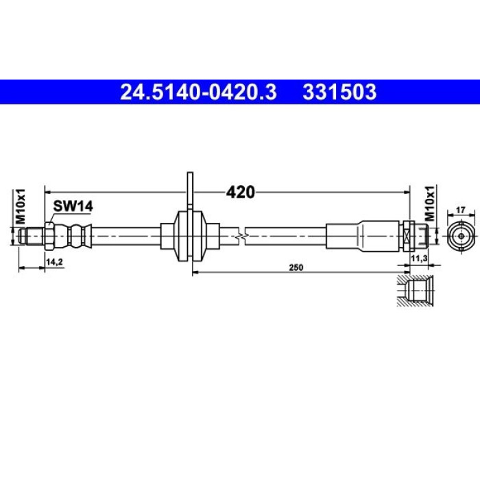 ATE Bremsschlauch 24.5140-0420.3 ATE Bremsschlauch 24.5140-0420.3