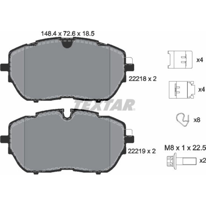 Textar Bremsbelagsatz 2221801 Textar Bremsbelagsatz 2221801