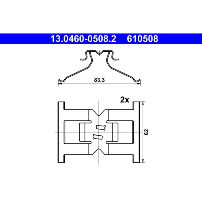 ATE Zubehörsatz Bremsbeläge 13.0460-0508.2 ATE Zubehörsatz Bremsbeläge 13.0460-0508.2