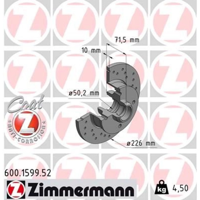 Zimmermann Bremsscheibe 600.1599.52 Zimmermann Bremsscheibe 600.1599.52