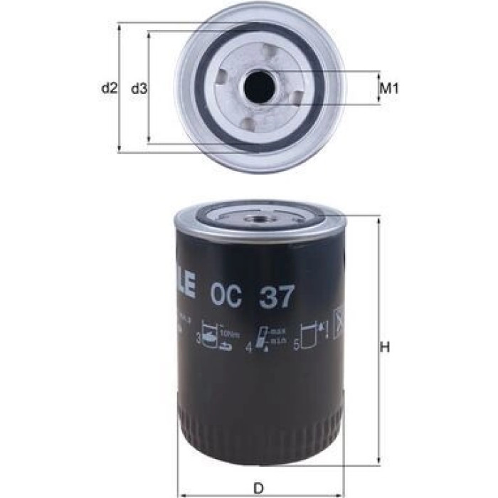 Mahle Original Ölfilter OC 37 Mahle Original Ölfilter OC 37