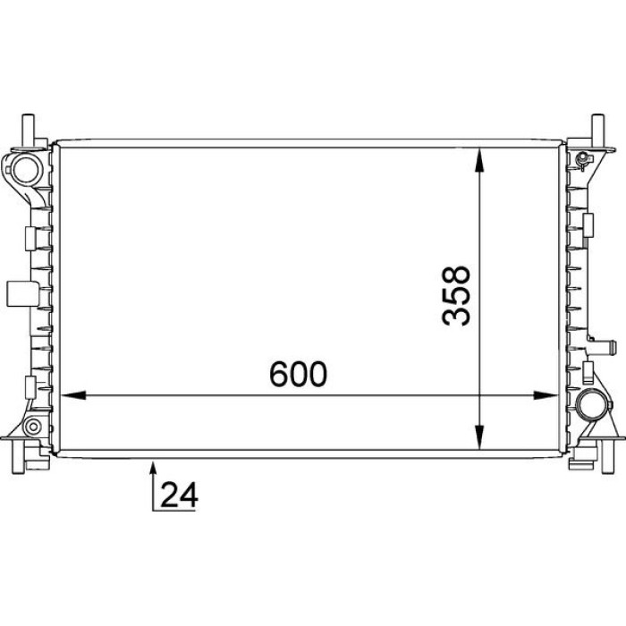 CR 628 000S MAHLE Motorkühler / Wasserkühler CR 628 000S, Schaltgetriebe, Netz 600 x 358 x 24 mm – u. a. für Ford Focus I (DAW, DBW), I Turnier (DNW), I Stufenheck (DFW) – OE Nummer 1061191 - l CR 628 000S MAHLE Motorkühler / Wasserkühler CR 628 000S, Schaltgetriebe, Netz 600 x 358 x 24 mm – u. a. für Ford Focus I (DAW, DBW), I Turnier (DNW), I Stufenheck (DFW) – OE Nummer 1061191 - l