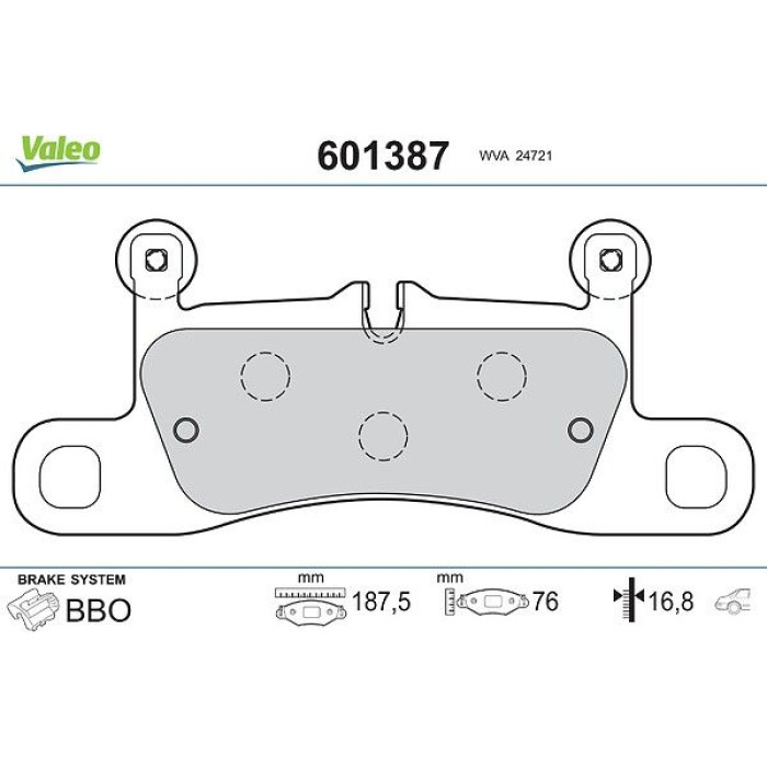 Valeo Bremsbelagsatz 601387 Valeo Bremsbelagsatz 601387