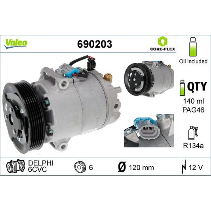 Valeo Klimakompressor 690203 Valeo Klimakompressor 690203
