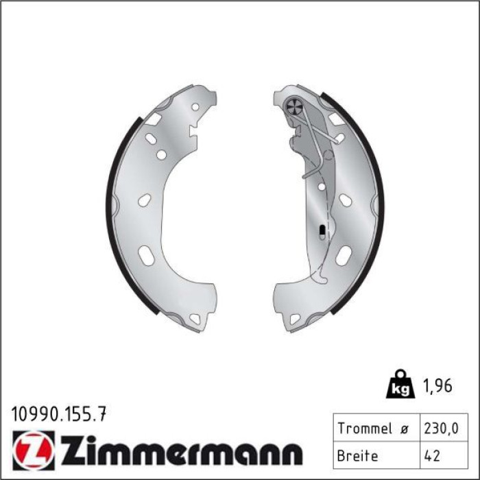ZIMMERMANN Bremsbacken 10990.155.7 ZIMMERMANN Bremsbacken 10990.155.7