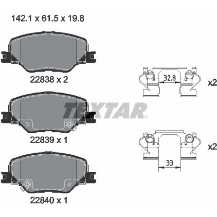 Textar Bremsbelagsatz 2283801 Textar Bremsbelagsatz 2283801