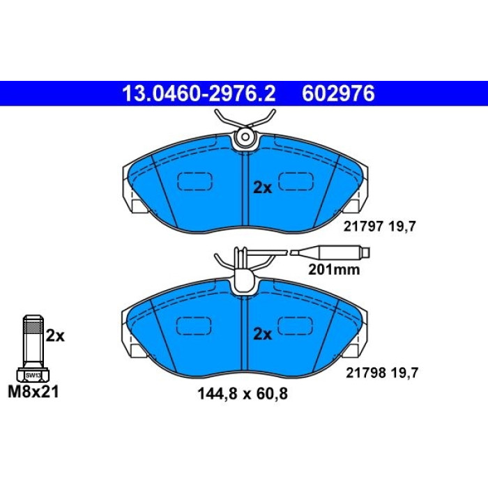 ATE Bremsbelagsatz 13.0460-2976.2 ATE Bremsbelagsatz 13.0460-2976.2
