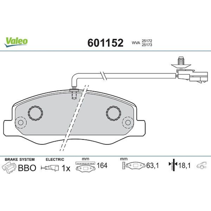 Valeo Bremsbelagsatz 601152 Valeo Bremsbelagsatz 601152