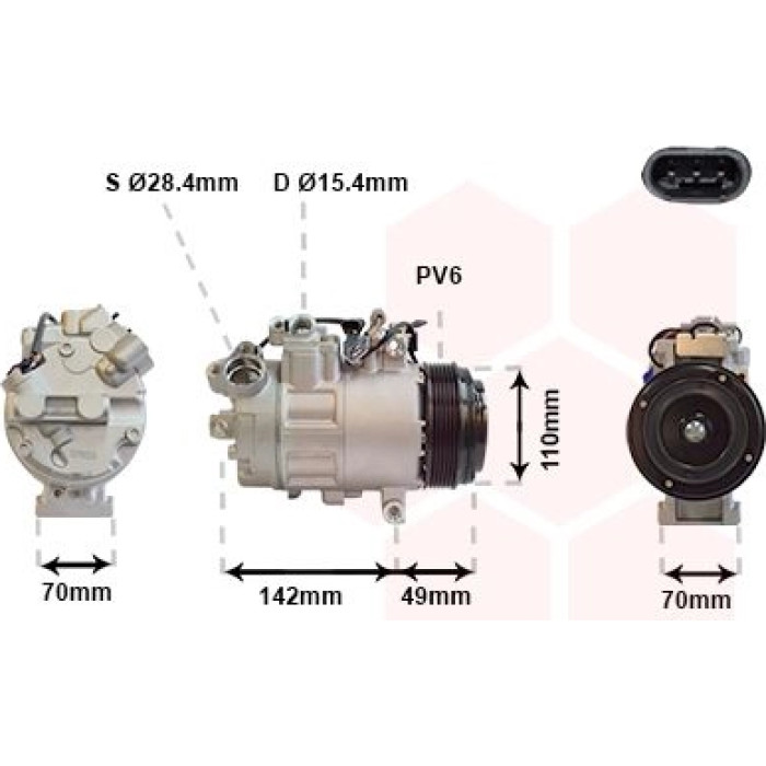 Van Wezel Klimakompressor 0600K387 Van Wezel Klimakompressor 0600K387