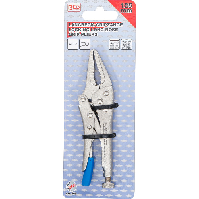 BGS Langbeck-Gripzange extra kurz 125 mm 506