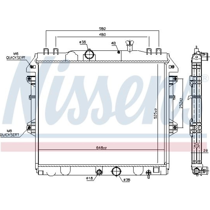 Nissens Wasserkühler PKW 646807 Nissens Wasserkühler PKW 646807
