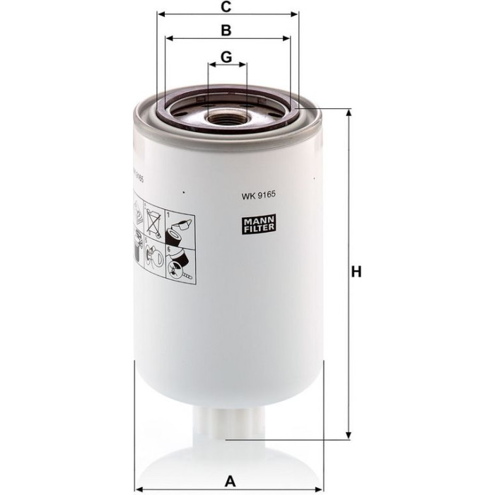 MANN-FILTER Kraftstofffilter LKW WK 9165 x MANN-FILTER Kraftstofffilter LKW WK 9165 x