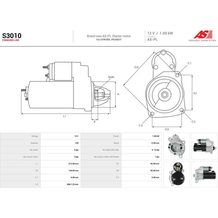 S3010 AS-PL Anlasser (Starter) S3010