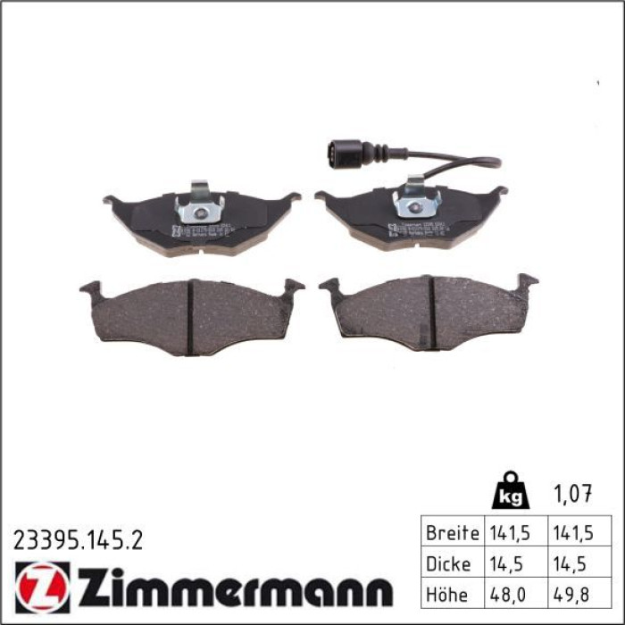 ZIMMERMANN Bremsbeläge 23395.145.2 ZIMMERMANN Bremsbeläge 23395.145.2
