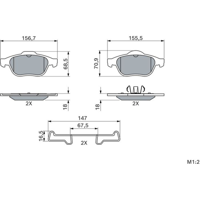 Bosch Bremsbelagsatz 0 986 424 616 Bosch Bremsbelagsatz 0 986 424 616