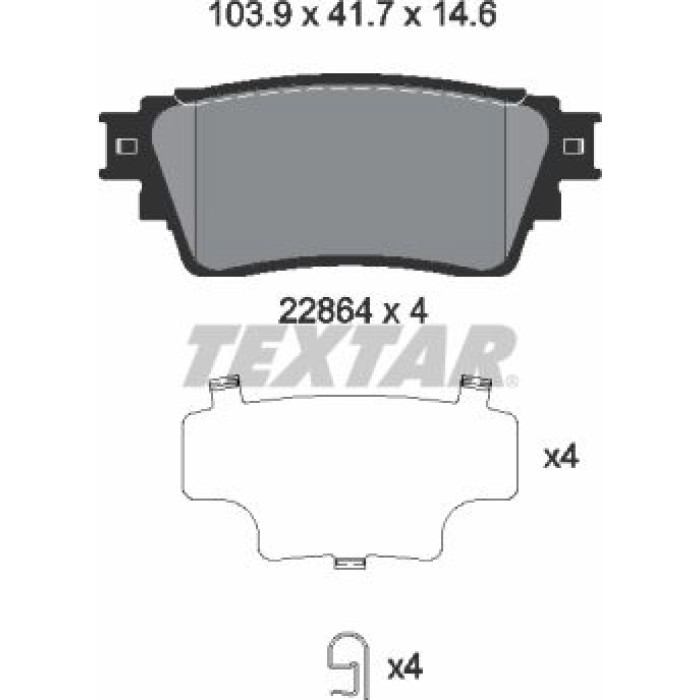 Textar Bremsbelagsatz 2286401 Textar Bremsbelagsatz 2286401