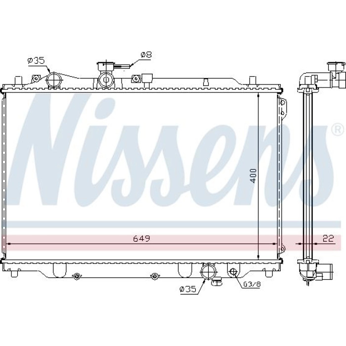 Nissens Wasserkühler PKW 62405A Nissens Wasserkühler PKW 62405A