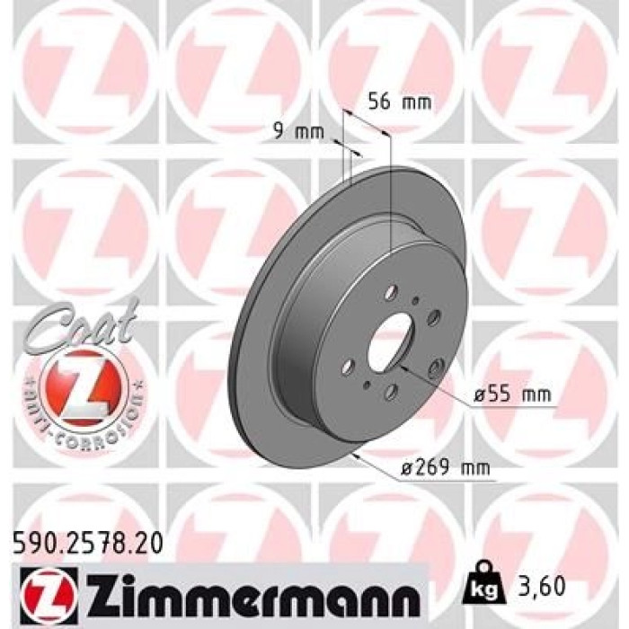 Zimmermann Bremsscheibe 590.2578.20 Zimmermann Bremsscheibe 590.2578.20