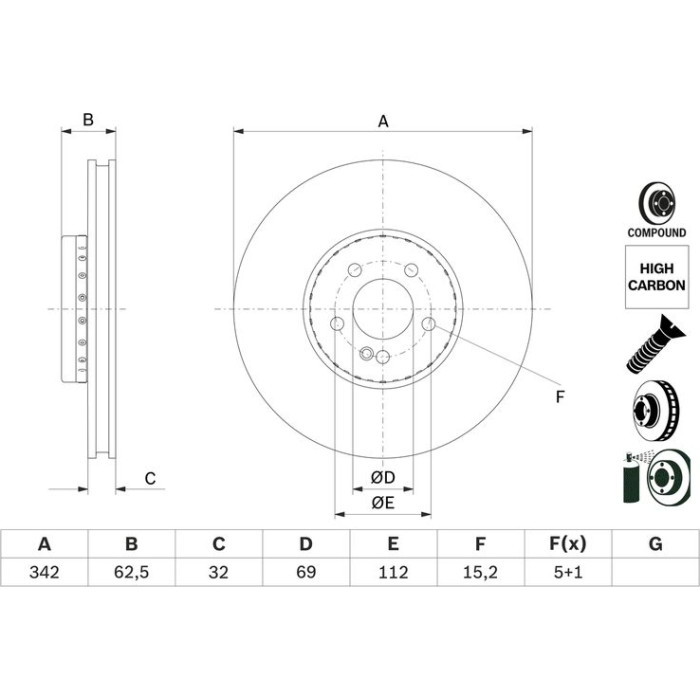 Bosch Bremsscheibe 0 986 479 H41 Bosch Bremsscheibe 0 986 479 H41