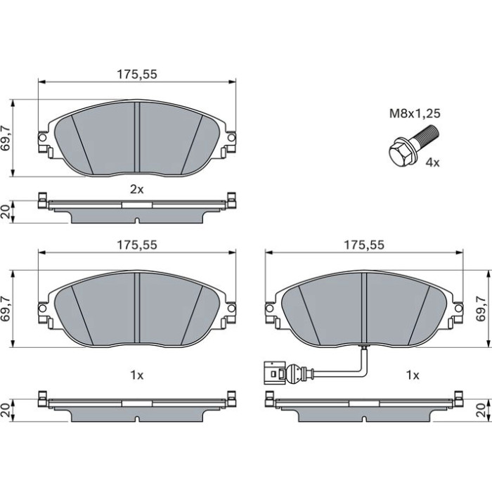 Bosch Bremsbelagsatz 0 986 494 704 Bosch Bremsbelagsatz 0 986 494 704