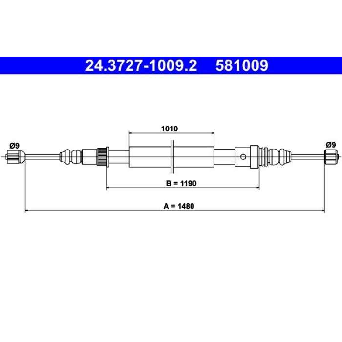 ATE Handbremsseil 24.3727-1009.2