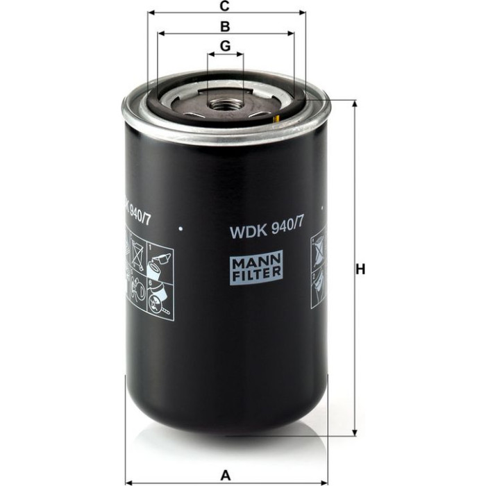 MANN-FILTER Kraftstofffilter LKW WDK 940/7 MANN-FILTER Kraftstofffilter LKW WDK 940/7