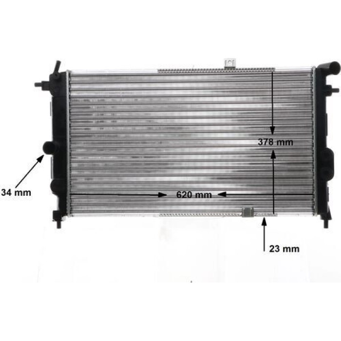 MAHLE Motorkühler / Wasserkühler CR 438 000S, Schaltgetriebe, mit Klimaanlage, Netz 618 x 375 x 28 mm – u. a. für Opel Vectra A (J89), Opel Vectra A CC (J89), Opel Calibra A (C89) – OE Nummer 03 09 6385 - l MAHLE Motorkühler / Wasserkühler CR 438 000S, Schaltgetriebe, mit Klimaanlage, Netz 618 x 375 x 28 mm – u. a. für Opel Vectra A (J89), Opel Vectra A CC (J89), Opel Calibra A (C89) – OE Nummer 03 09 6385 - l