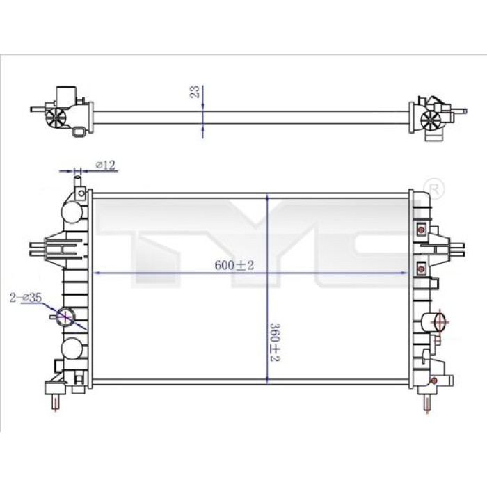 TYC Motorkühler 725-0036-R TYC Motorkühler 725-0036-R