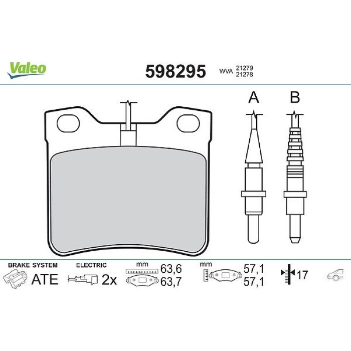 Valeo Bremsbelagsatz 598295