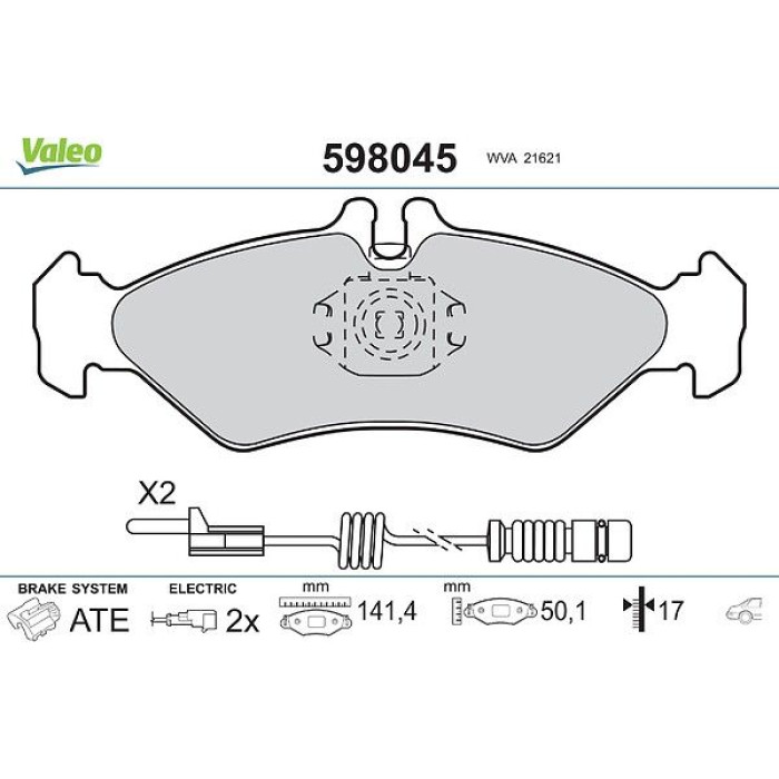 Valeo Bremsbelagsatz 598045 Valeo Bremsbelagsatz 598045