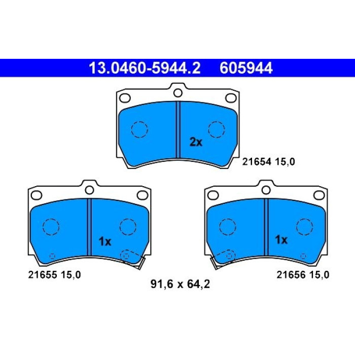 ATE Bremsbelagsatz Kia Vorderachse Rio 1.3/1.5 16V 00-05 13.0460-5944.2 ATE Bremsbelagsatz Kia Vorderachse Rio 1.3/1.5 16V 00-05 13.0460-5944.2