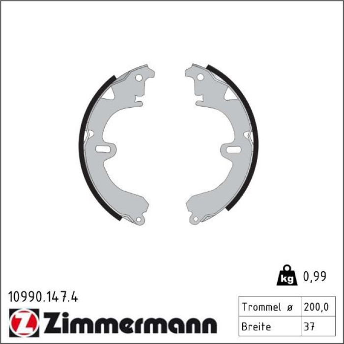 ZIMMERMANN Bremsbacken 10990.147.4 ZIMMERMANN Bremsbacken 10990.147.4