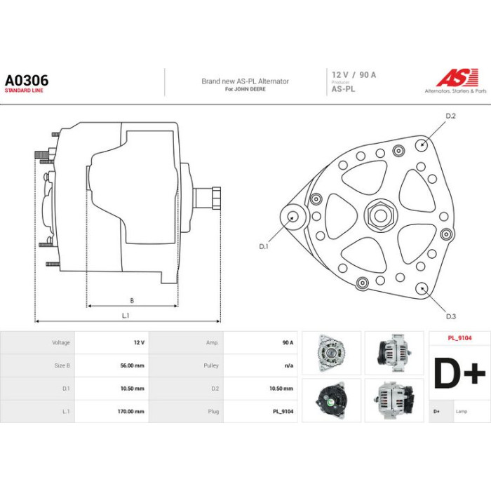 A0306 AS-PL Lichtmaschine (Generator) A0306