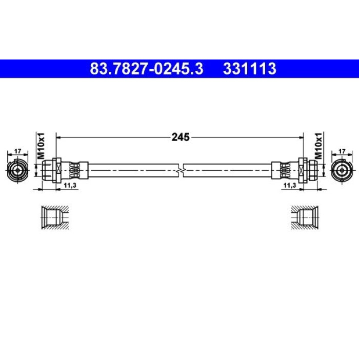 ATE Bremsschlauch 83.7827-0245.3 ATE Bremsschlauch 83.7827-0245.3
