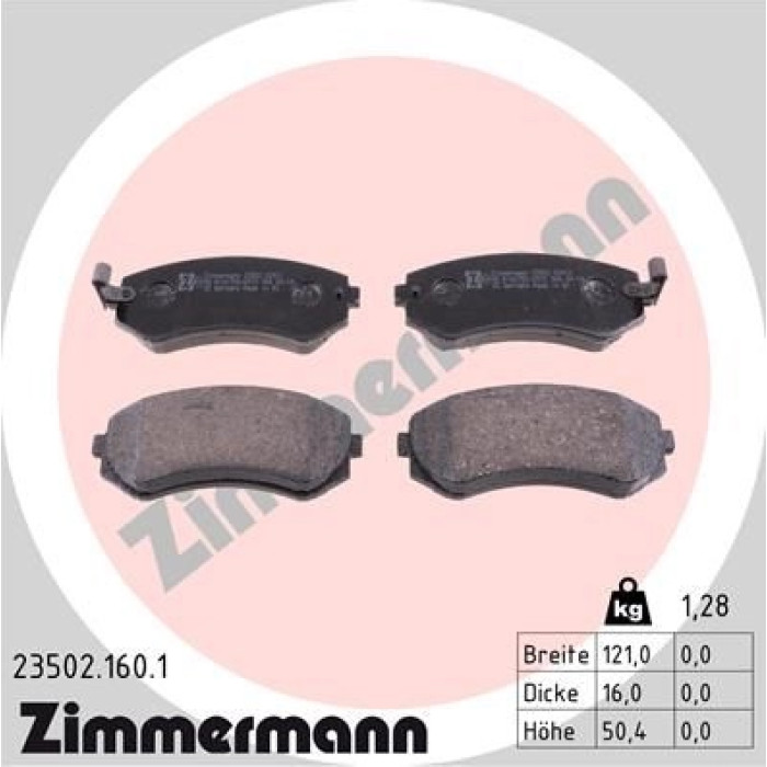 23502.160.1 ZIMMERMANN Bremsbeläge 23502.160.1 23502.160.1 ZIMMERMANN Bremsbeläge 23502.160.1