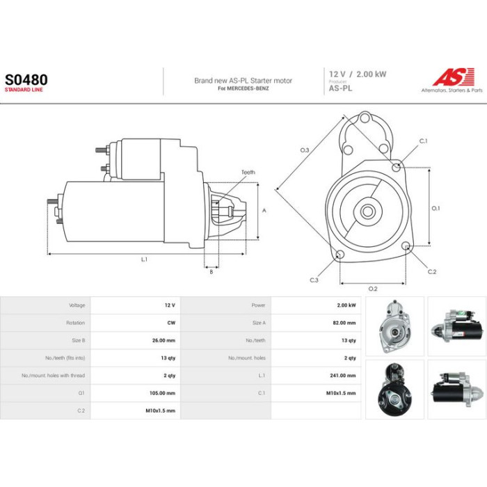 S0480 AS-PL Anlasser (Starter) S0480