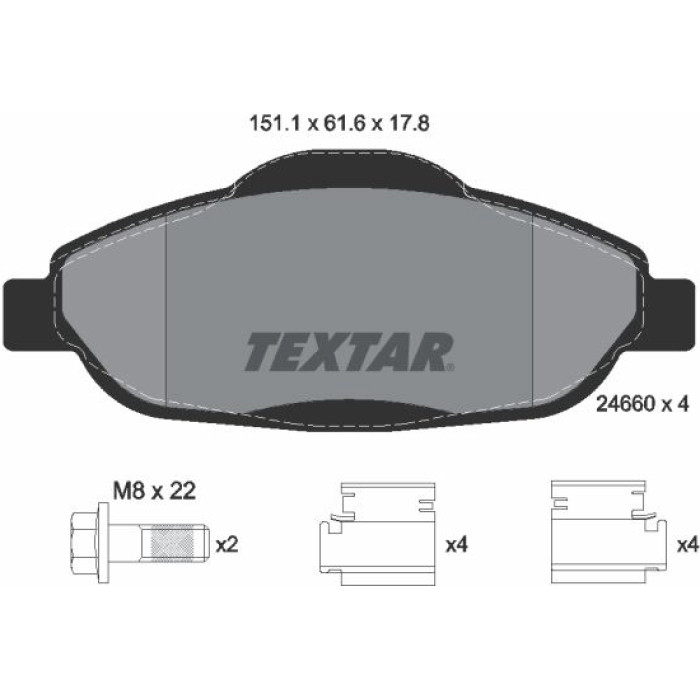 Textar Bremsbelagsatz 2466001 Textar Bremsbelagsatz 2466001