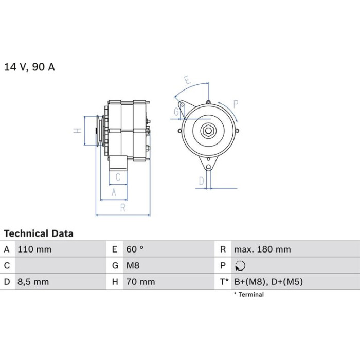 Bosch Lichtmaschine 0 986 034 150 Bosch Lichtmaschine 0 986 034 150