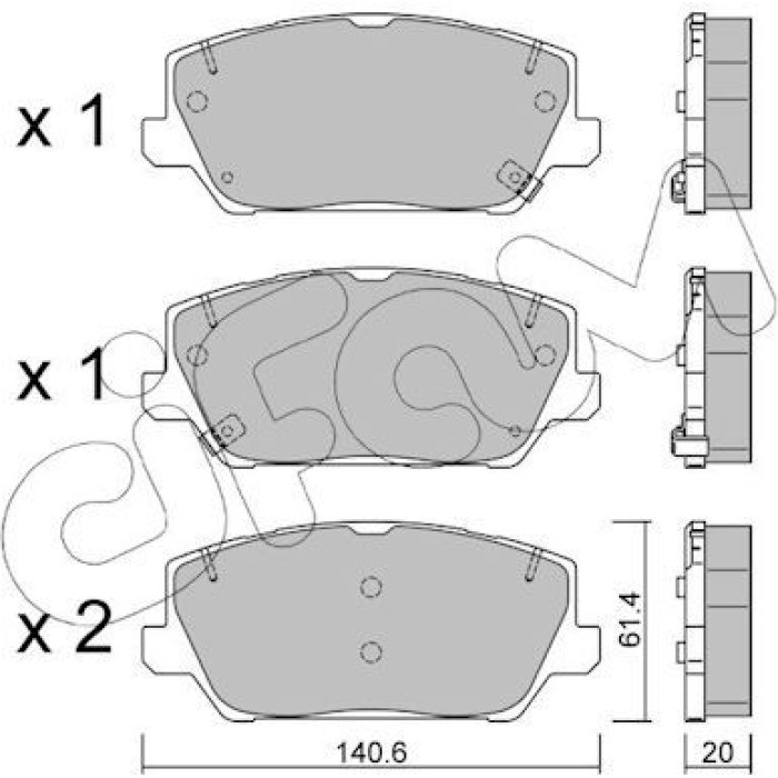 CIFAM Bremsbelagsatz, Scheibenbremse 822-1241-0