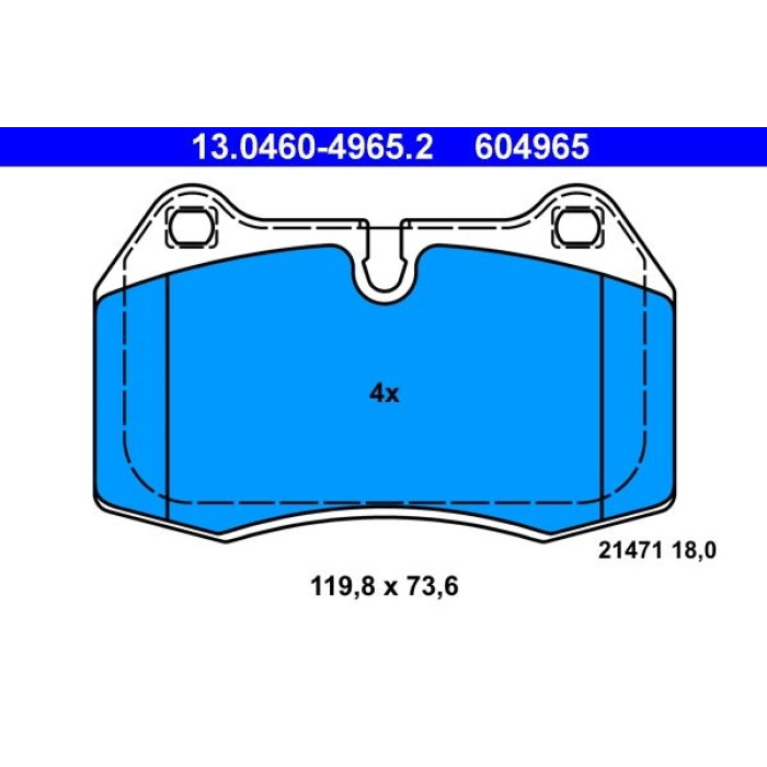 ATE Bremsbelagsatz BMW S. 7 2, 5-3, 5 94-01 13.0460-4965.2 ATE Bremsbelagsatz BMW S. 7 2, 5-3, 5 94-01 13.0460-4965.2
