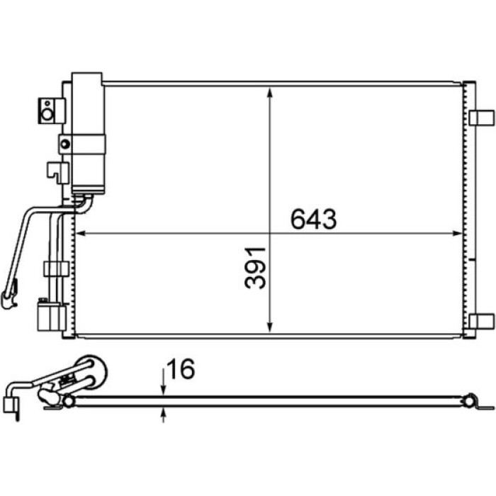 Kondensator, Klimaanlage AC 605 000S Kondensator, Klimaanlage AC 605 000S
