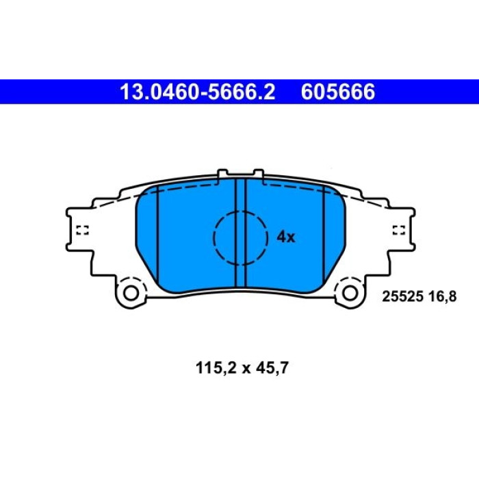 13.0460-5666.2 ATE Bremsbelagsatz 13.0460-5666.2 13.0460-5666.2 ATE Bremsbelagsatz 13.0460-5666.2